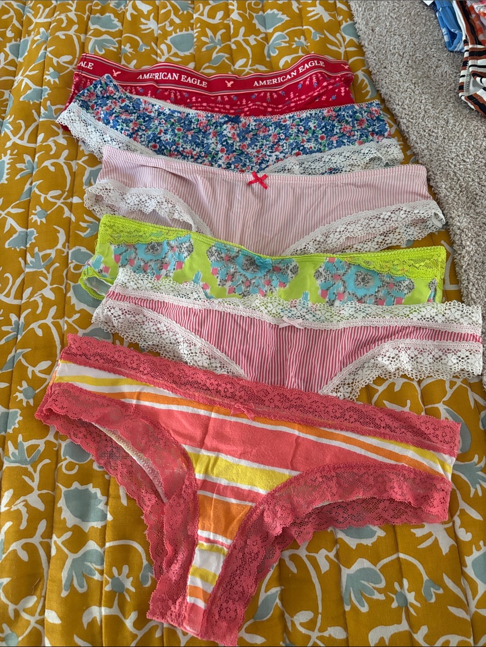 Lot of 6 pairs Aerie Panties Medium Lace American Eagle
